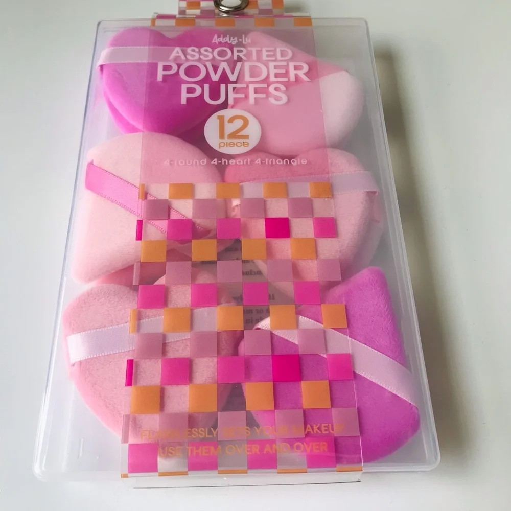 Addy-Lu Assorted Powder Puff Makeup Sponges, 12 Piece Set, NWT
